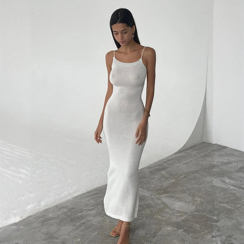 Bare Muse Ivory Cloud-Knit Maxi Dress
