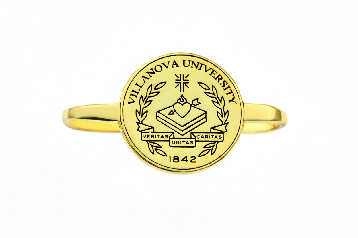 Sterling Silver College Graduation Rings: Elegant Tiny Logo Jewelry for Proud Alumni