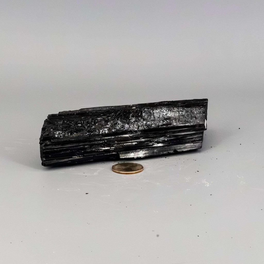 Black Tourmaline Crystal Raw Hunk Elongated Specimen