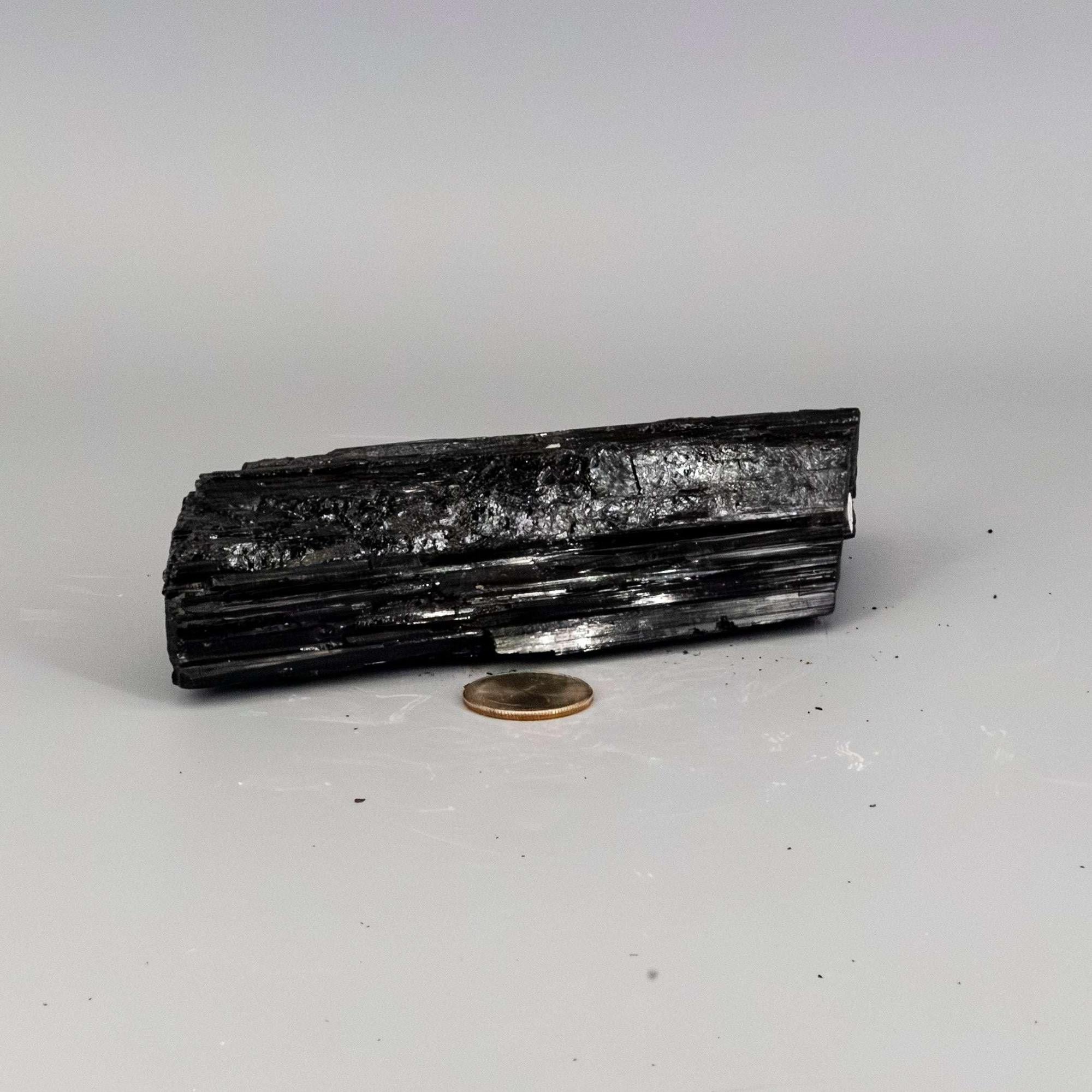 Black Tourmaline Crystal Raw Hunk Elongated Specimen