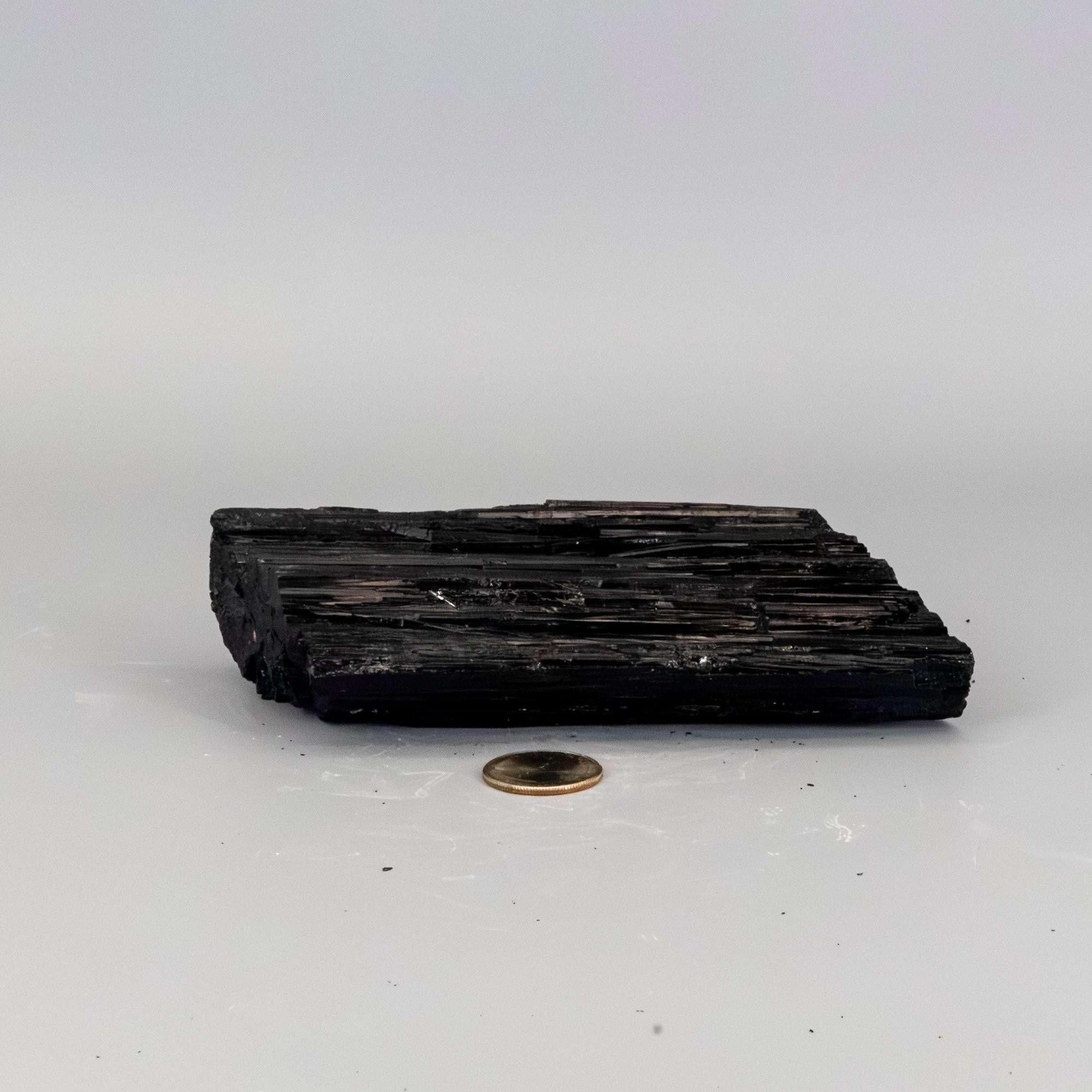 Black Tourmaline Crystal Raw Hunk Elongated Specimen