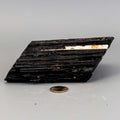 Black Tourmaline Crystal Raw Hunk with Quartz Veins