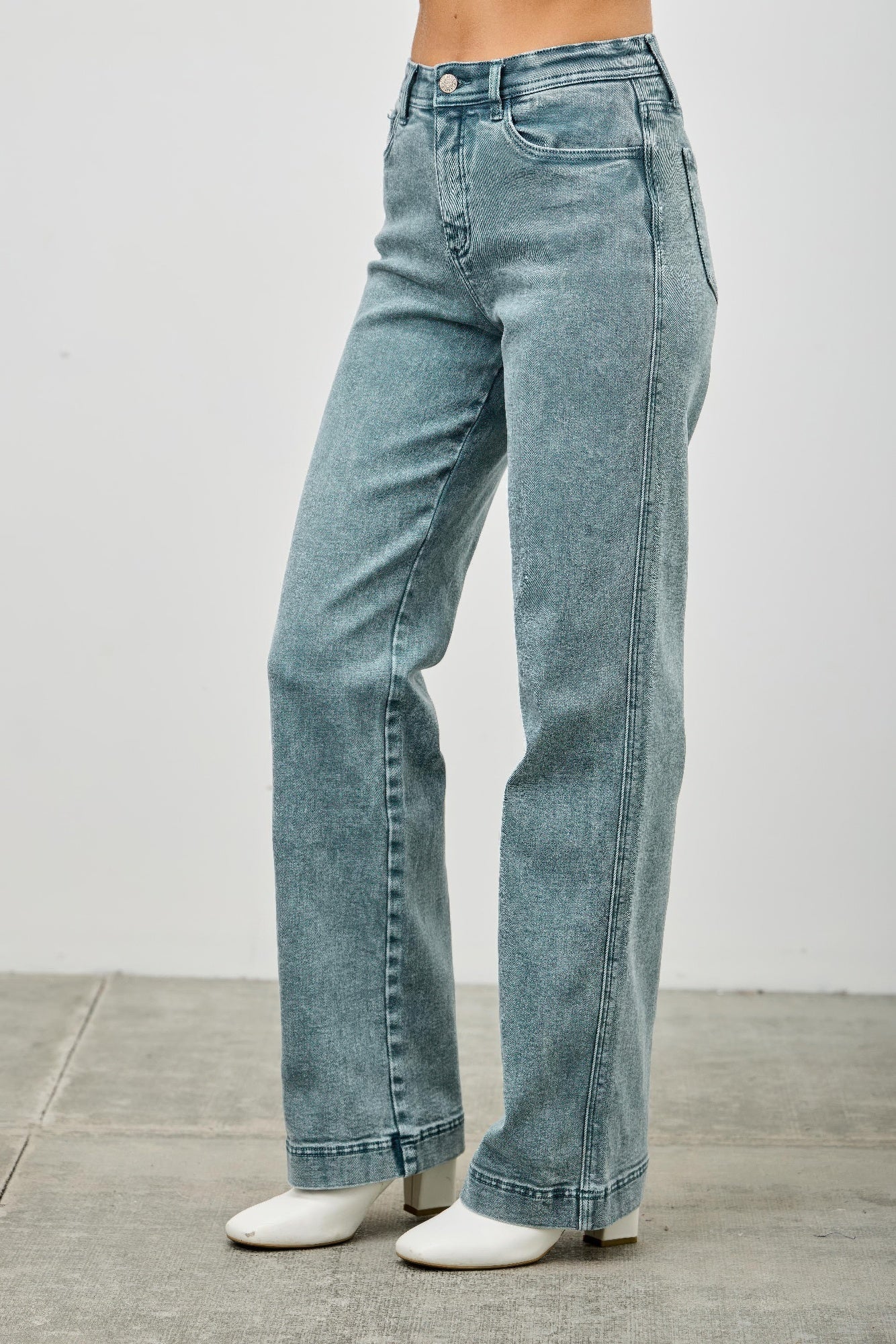 High Rise Slim Wide Straight