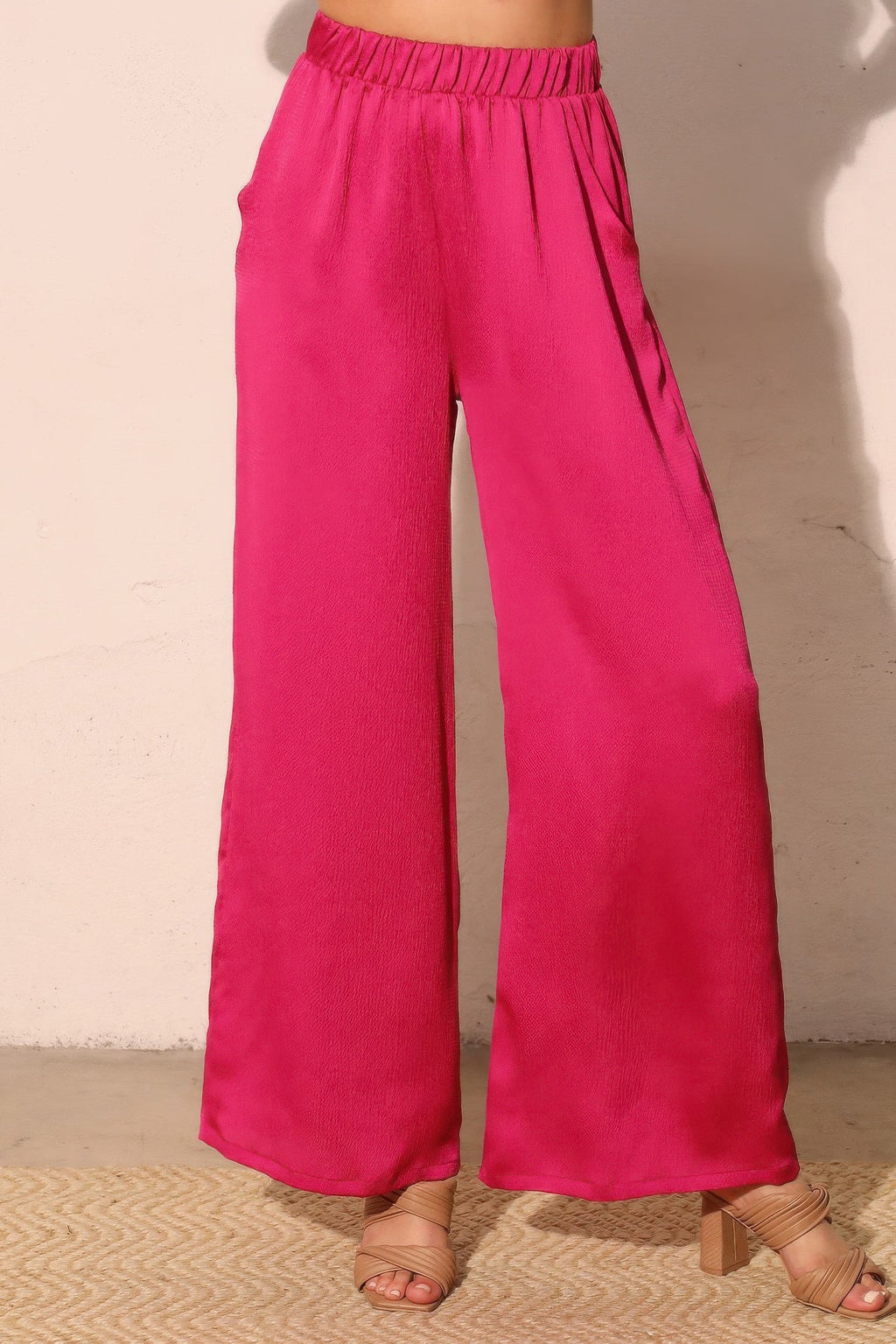 Hammered Satin Pocket Pants