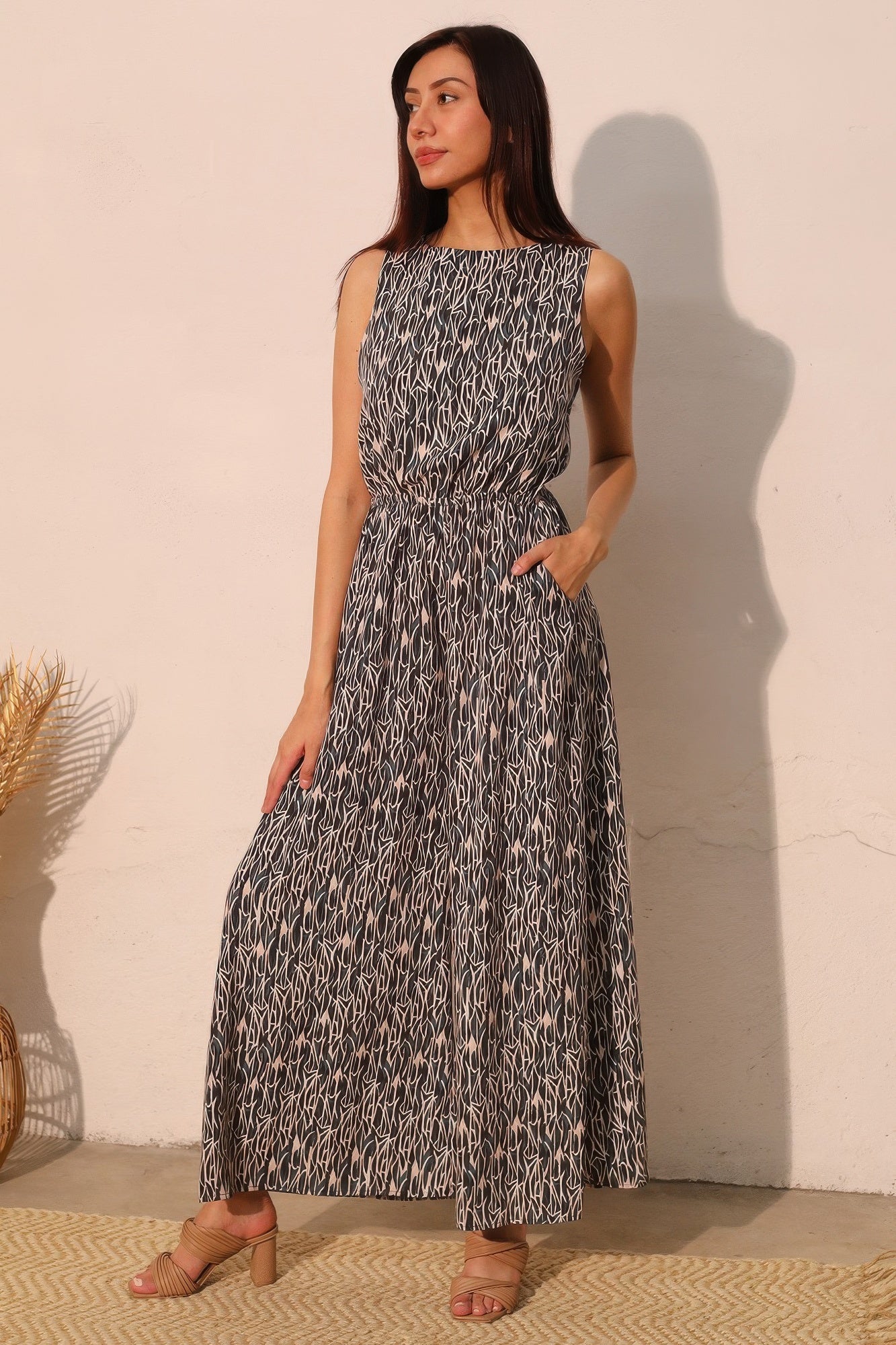 Night Meadow Sleeveless Bubble Jumpsuit