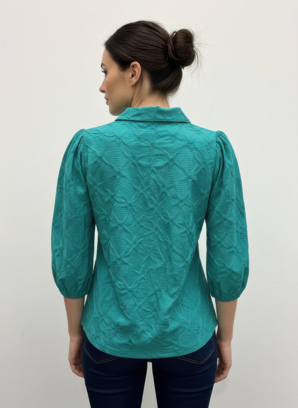 Rylee Moon Solid 3/4 Sleeve Blouse