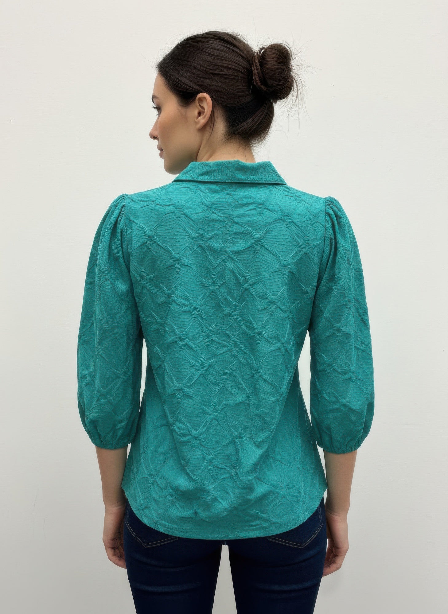 Rylee Moon Solid 3/4 Sleeve Blouse