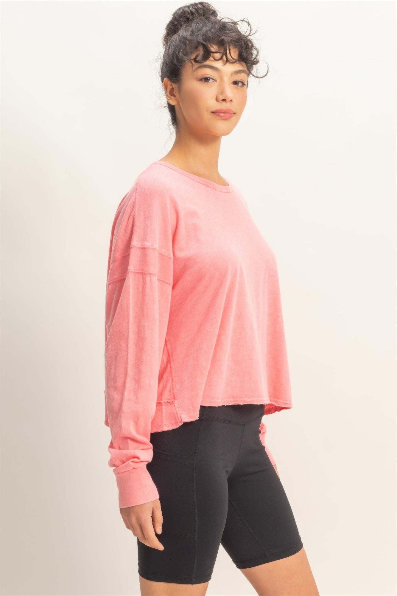 Cross Detail Open Back Long-sleeve Top