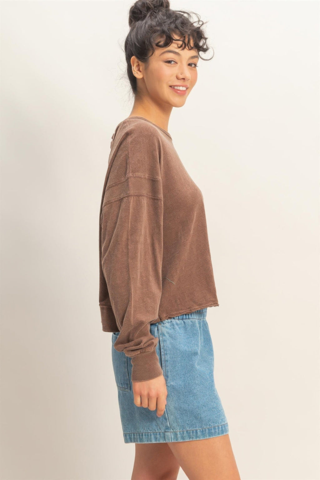 Cross Detail Open Back Long-sleeve Top