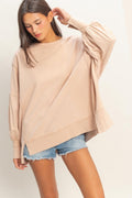 Oversized Seam Detail Long Sleeve Top