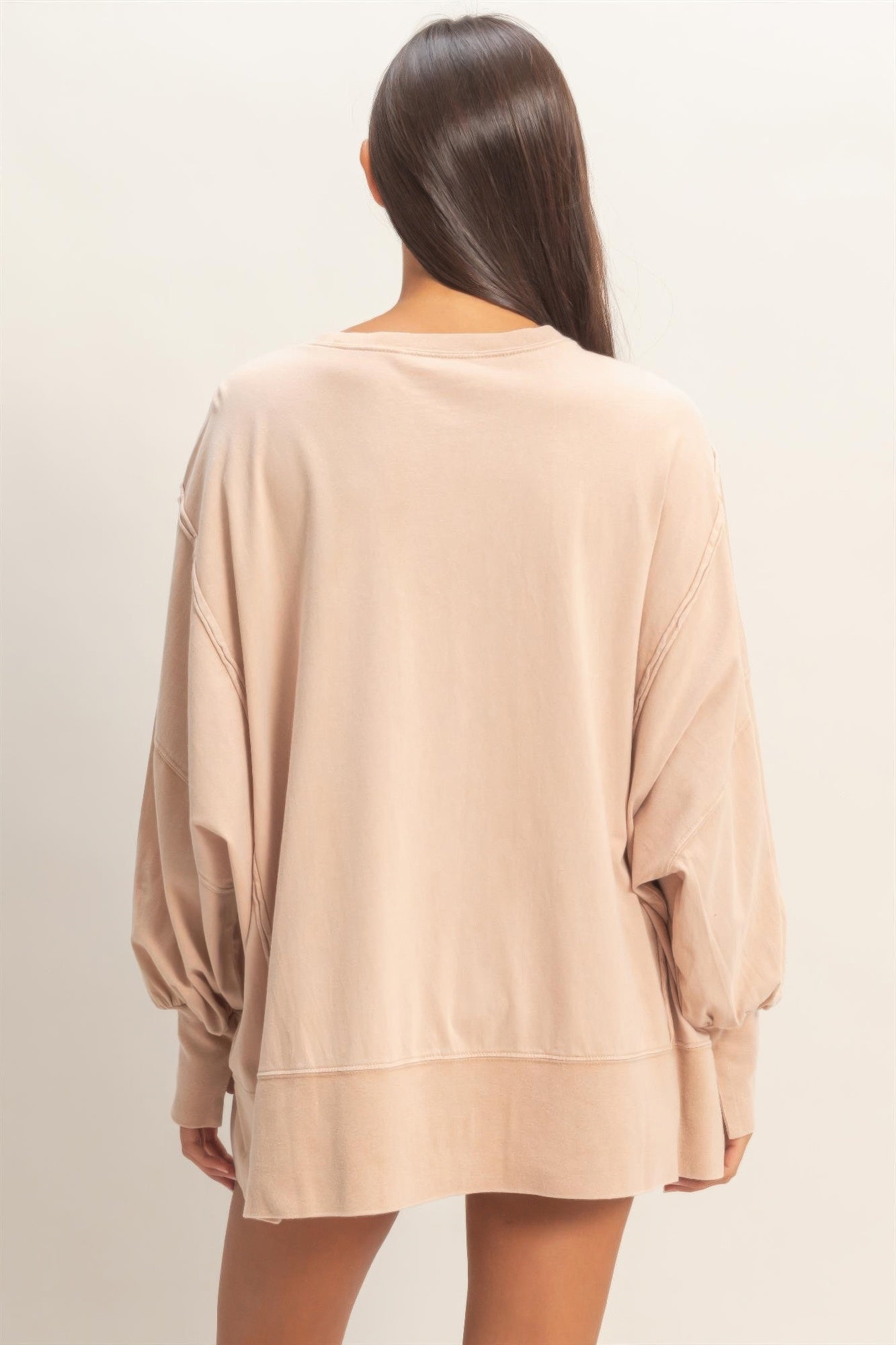 Oversized Seam Detail Long Sleeve Top