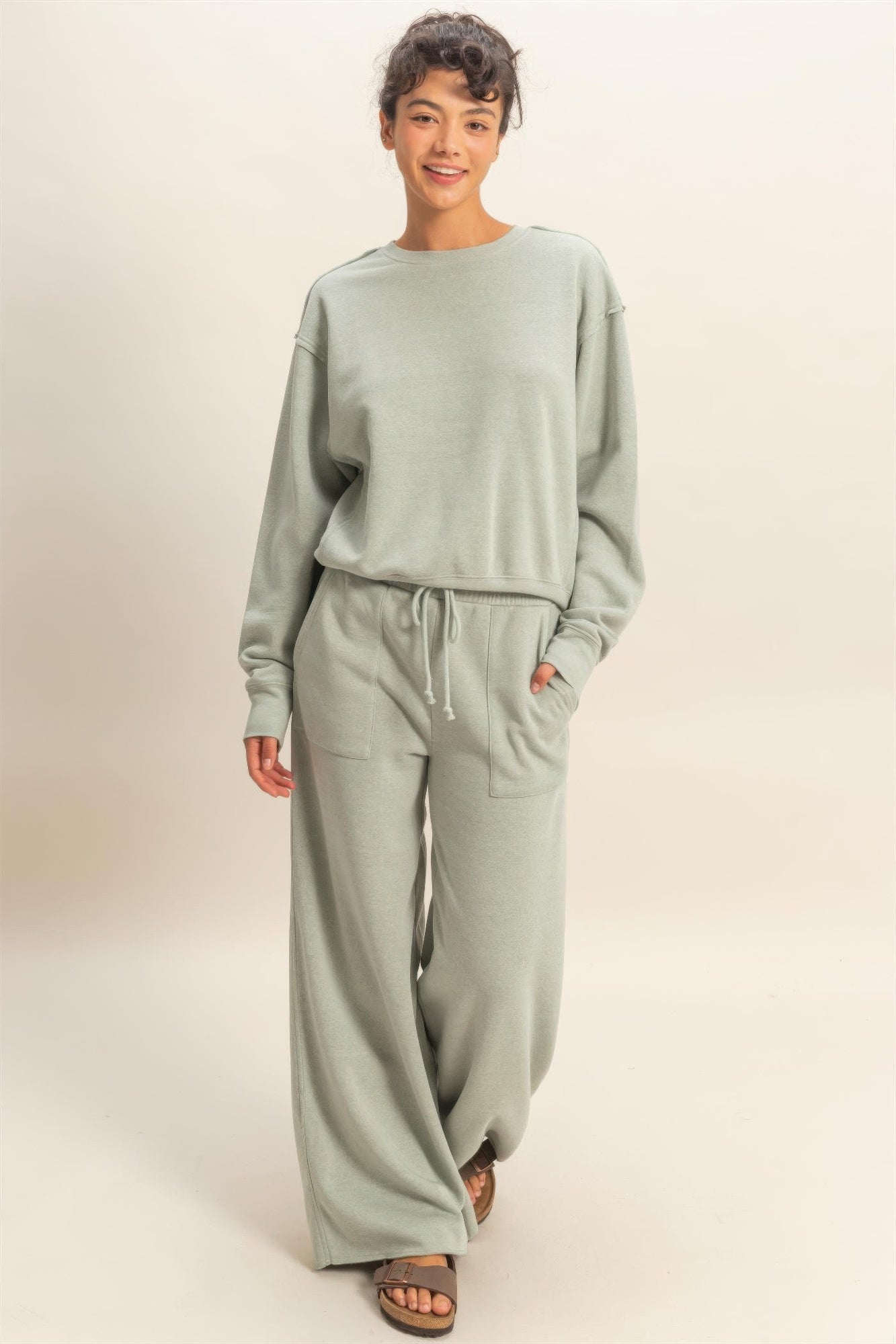 Raw Edge Detail Burnout Sweatshirt