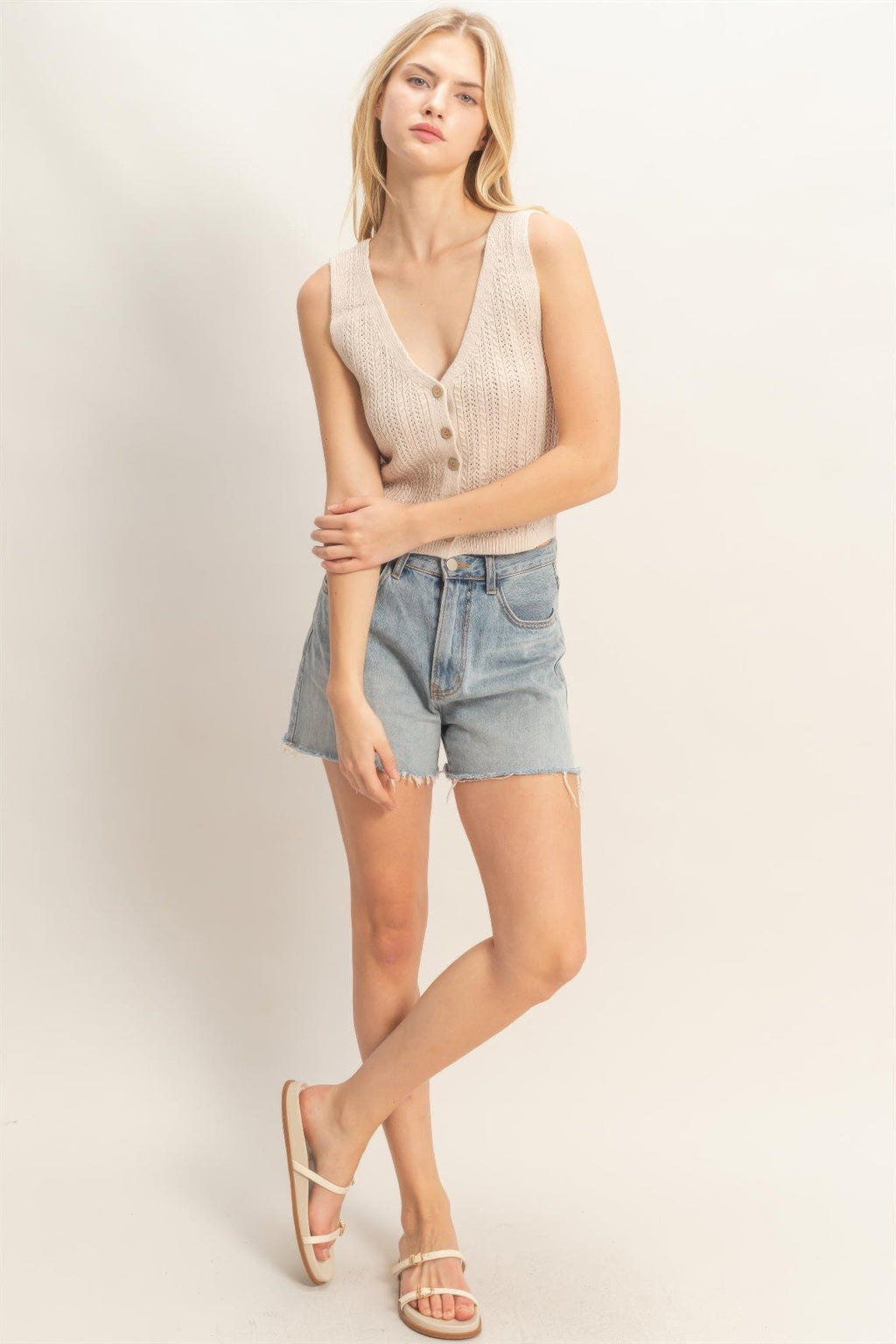 V-neck Knit Tank Top