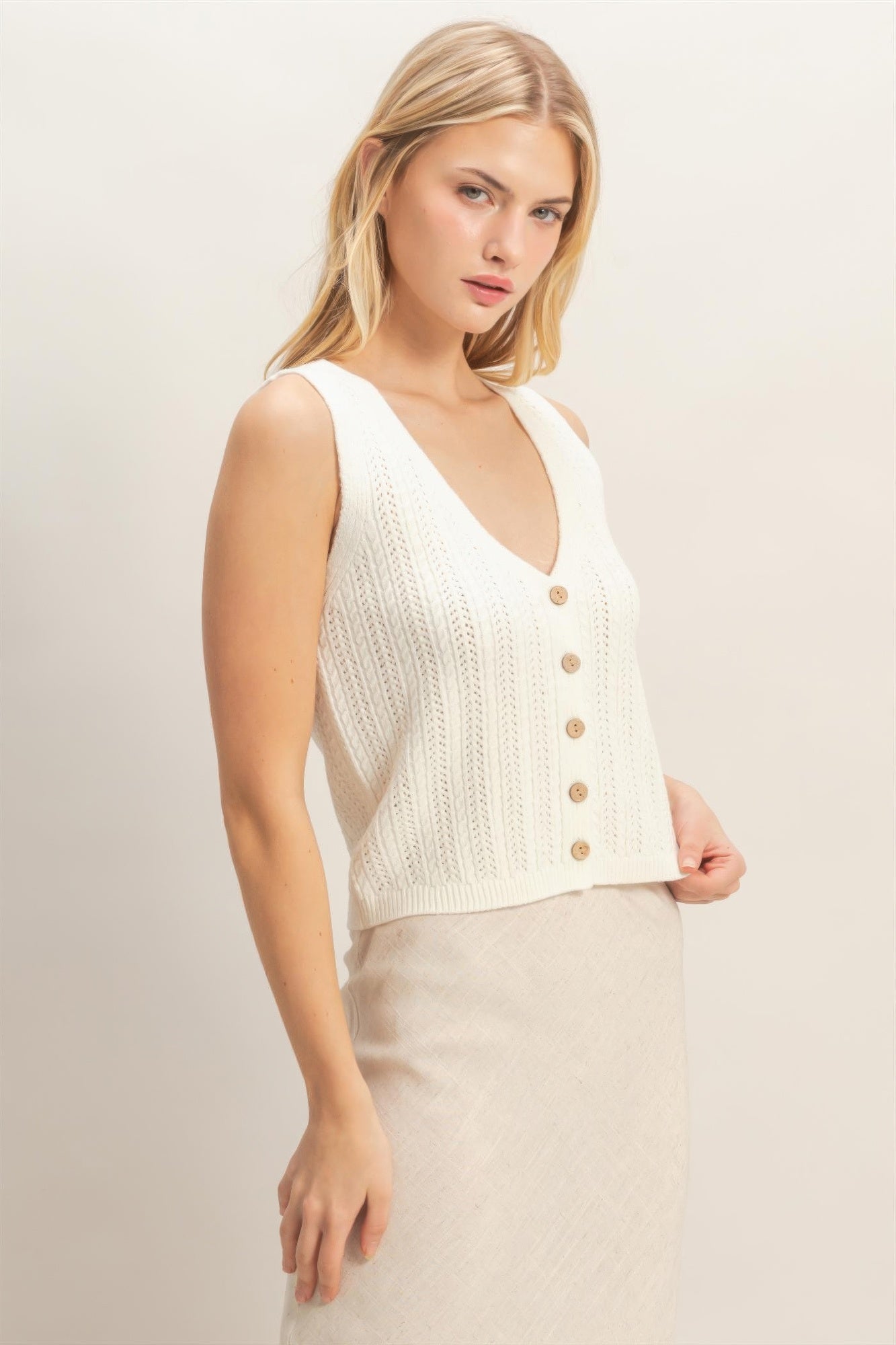 V-neck Knit Tank Top