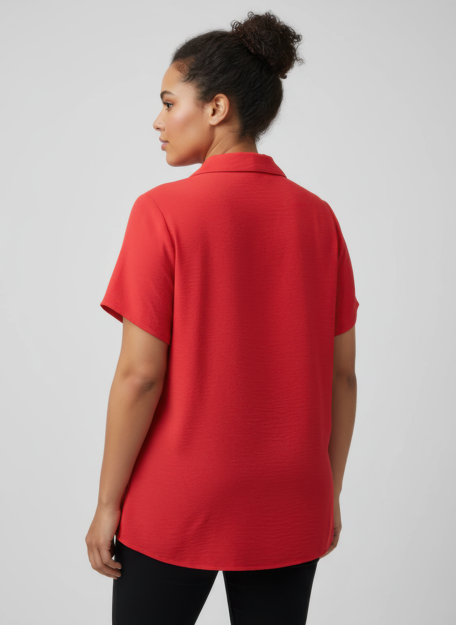 Zip-front Collared Utility Knit Top