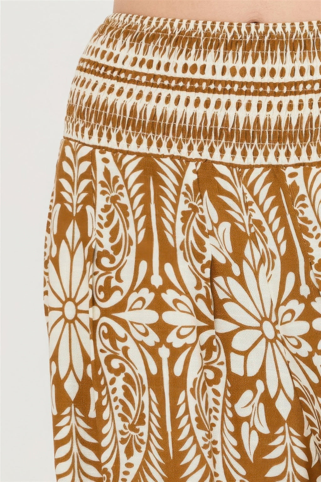 Smocked Waist Floral Pants