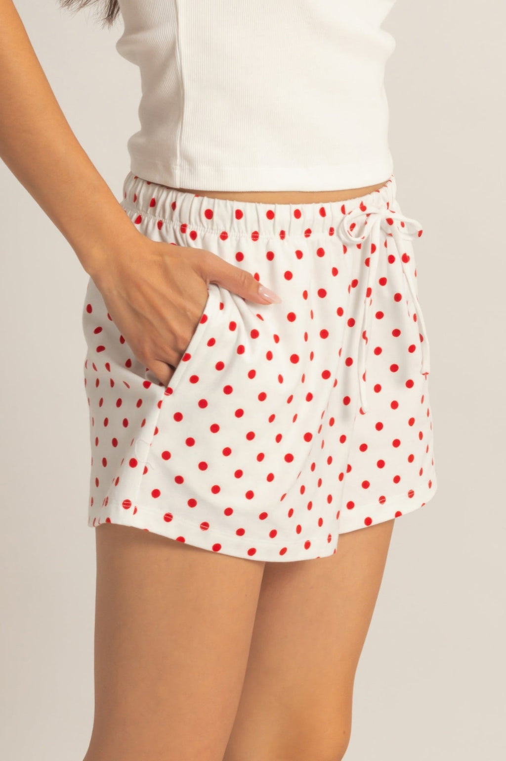Polka Dot Drawstring Shorts