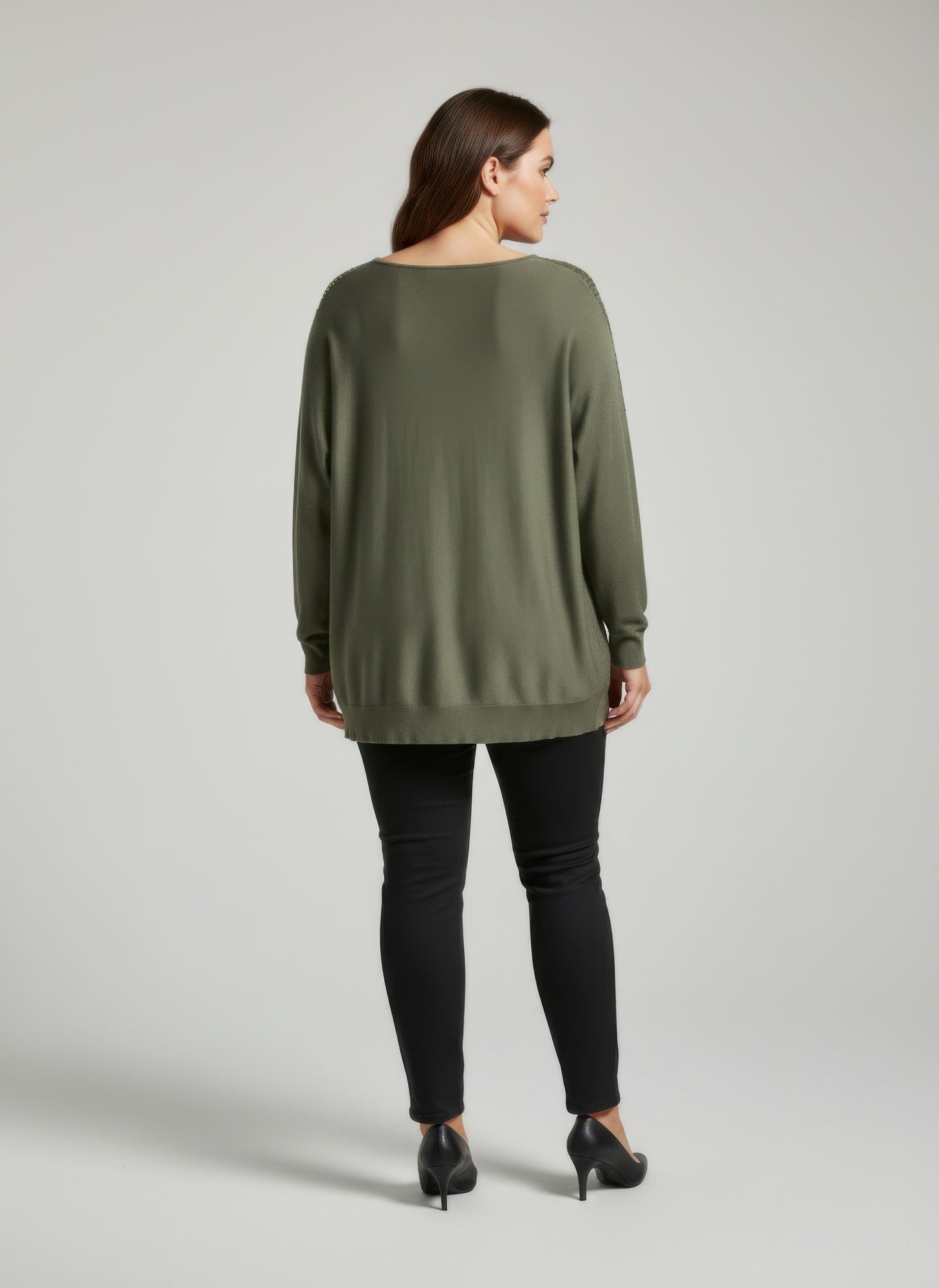 Sequin Shoulder Knit Tunic Top