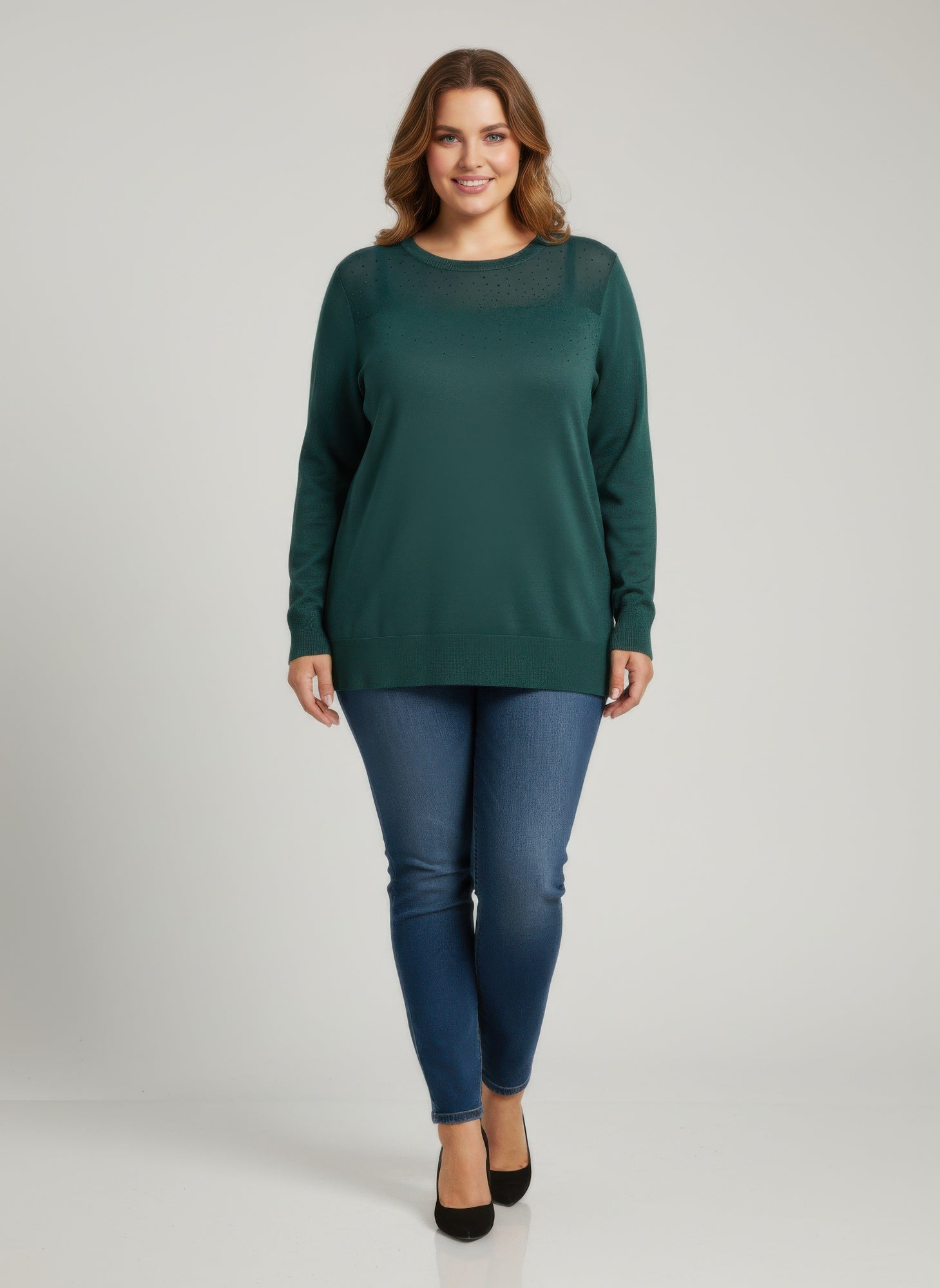 Burgundy Shimmer Detail Knit Tunic Top