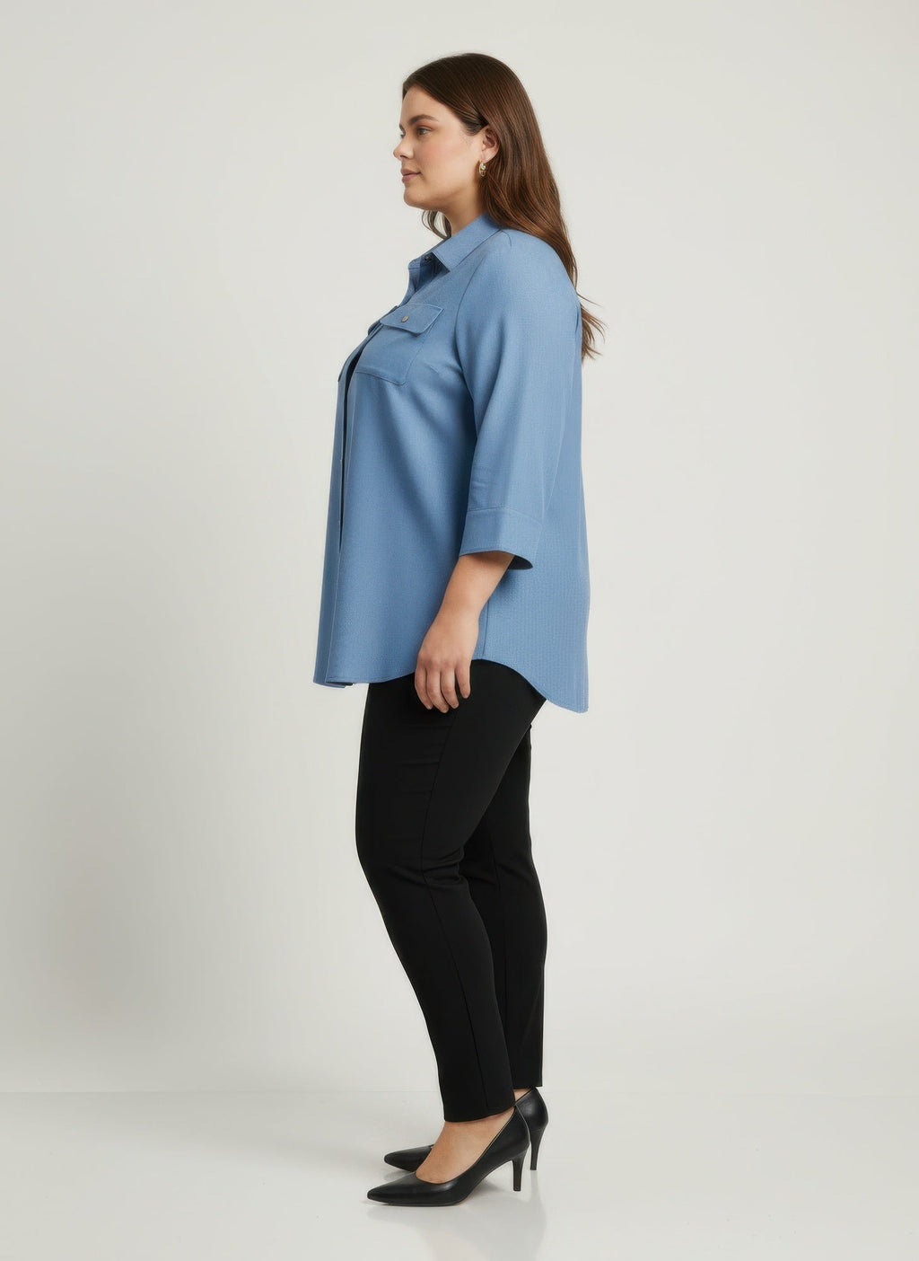 Sand Utility Button Front Shirt Tunic