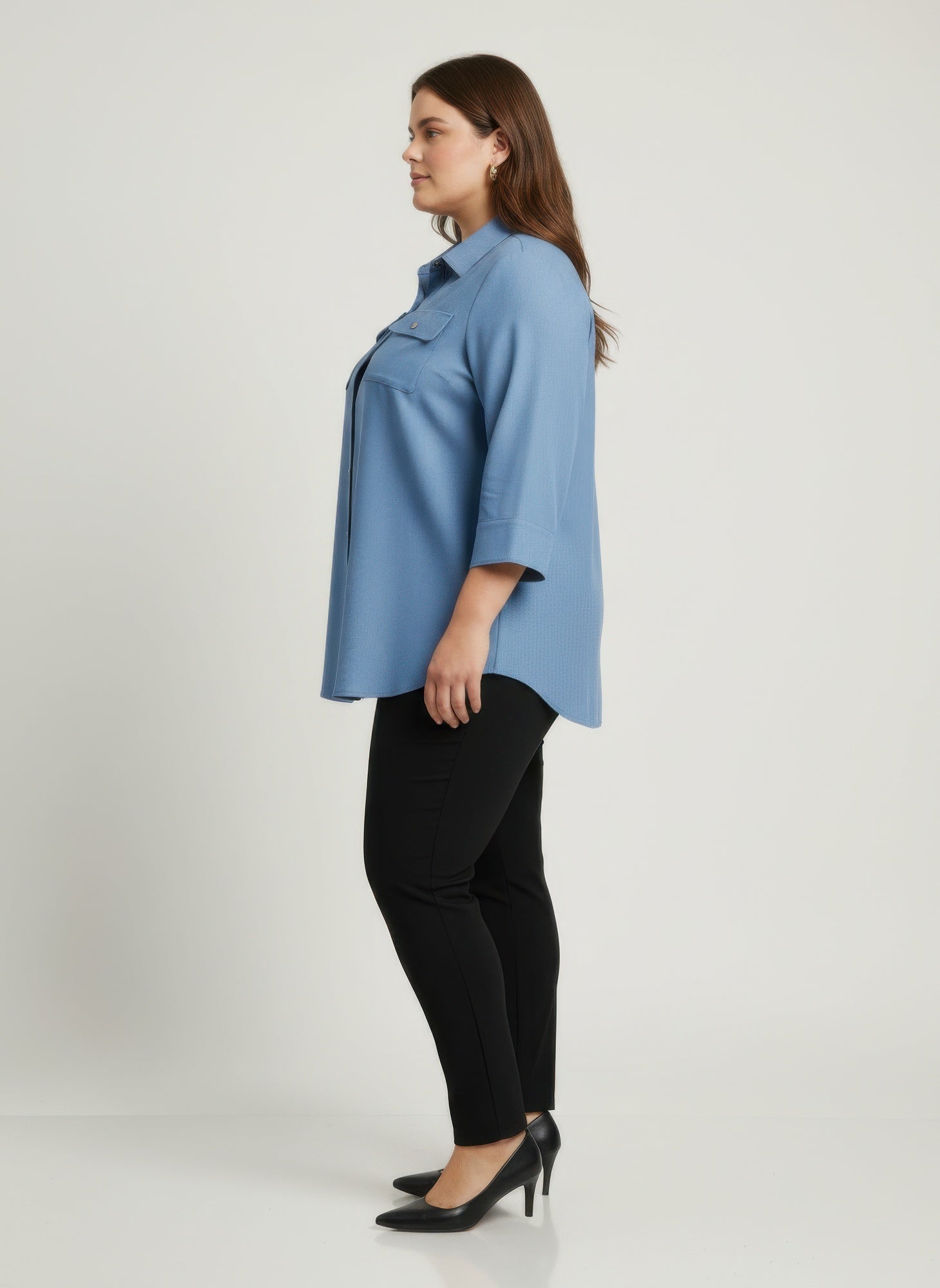 Sand Utility Button Front Shirt Tunic