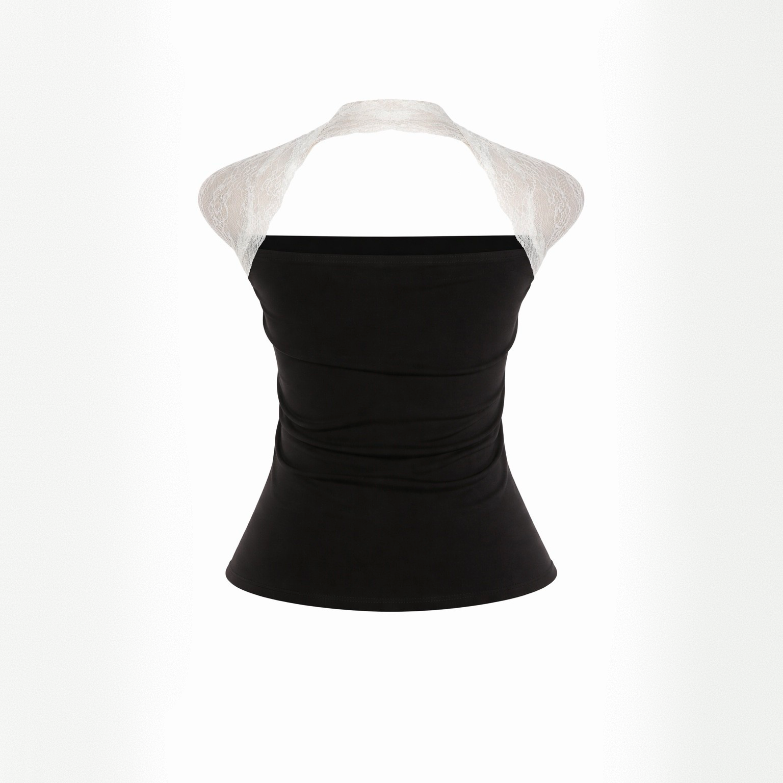 Call Back Black Lace Halter Top