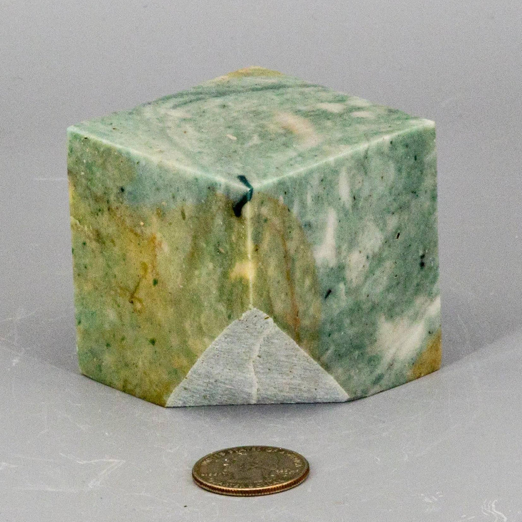 Caribbean Calcite Crystal Cut Corner Cube Polished