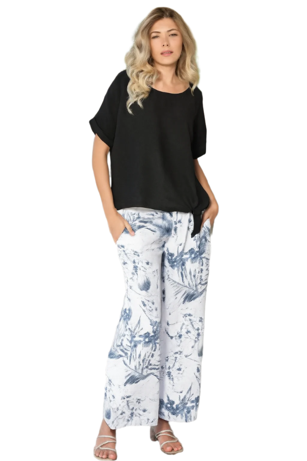 Cherishh Made In Italy Linen Top C6107