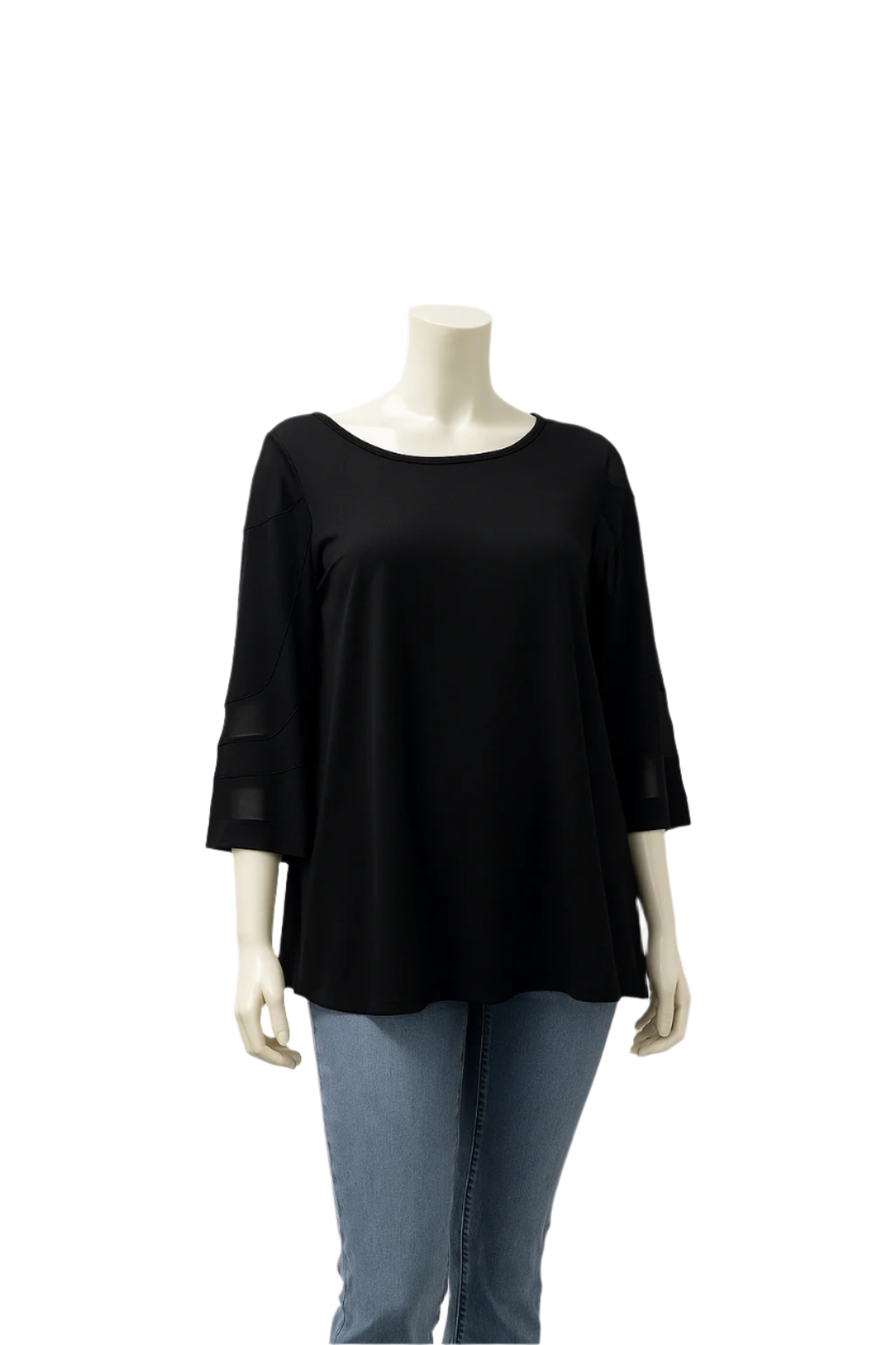 Carré Noir Mesh Bell Sleeve Top 6613