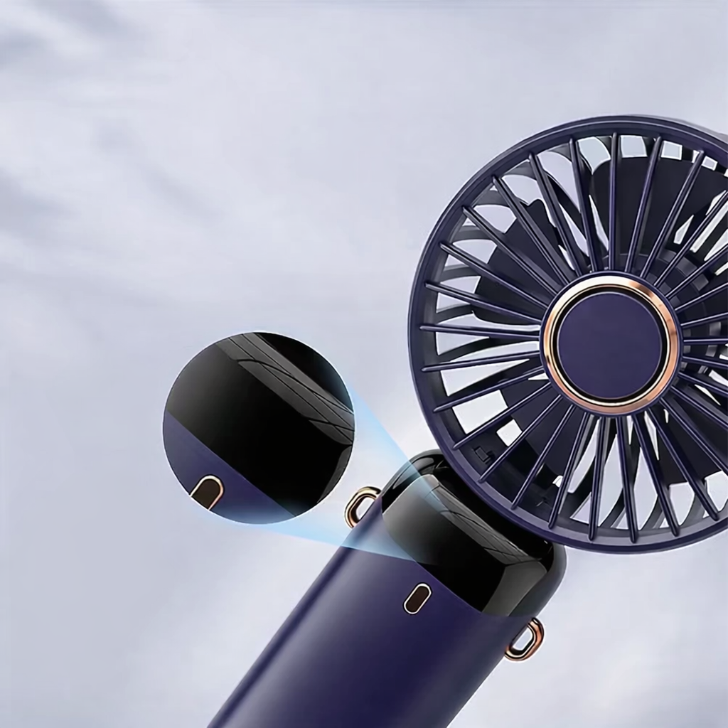 Compact Mini Fan | Small Desk Fan with 6-Speed Settings | USB Rechargeable for Ultimate Portability and Comfort
