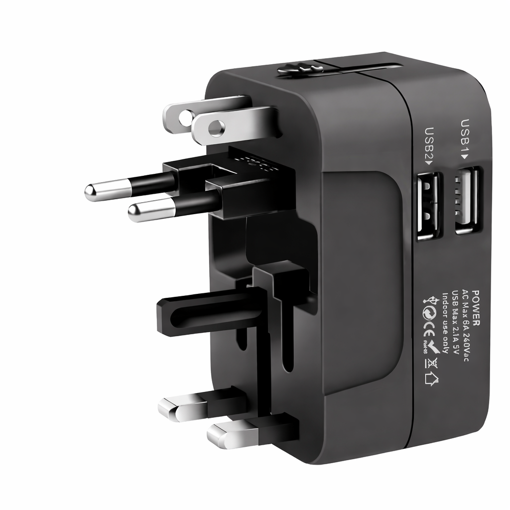 Universal AC Power Adapter EU US Plug Converter Dual USB Travel Charger