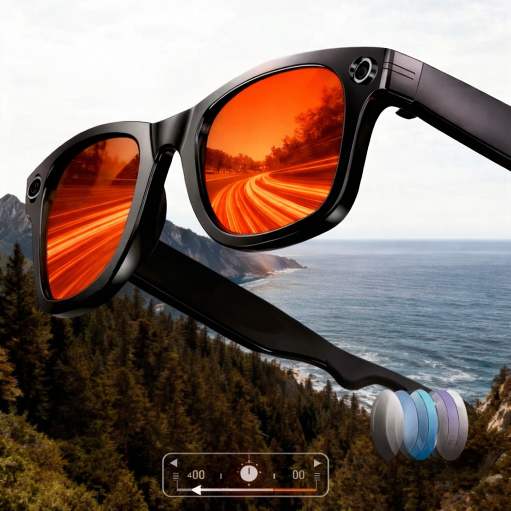 AI Smart Glasses Photochromic Camera Bluetooth Call Music Voice Assistant