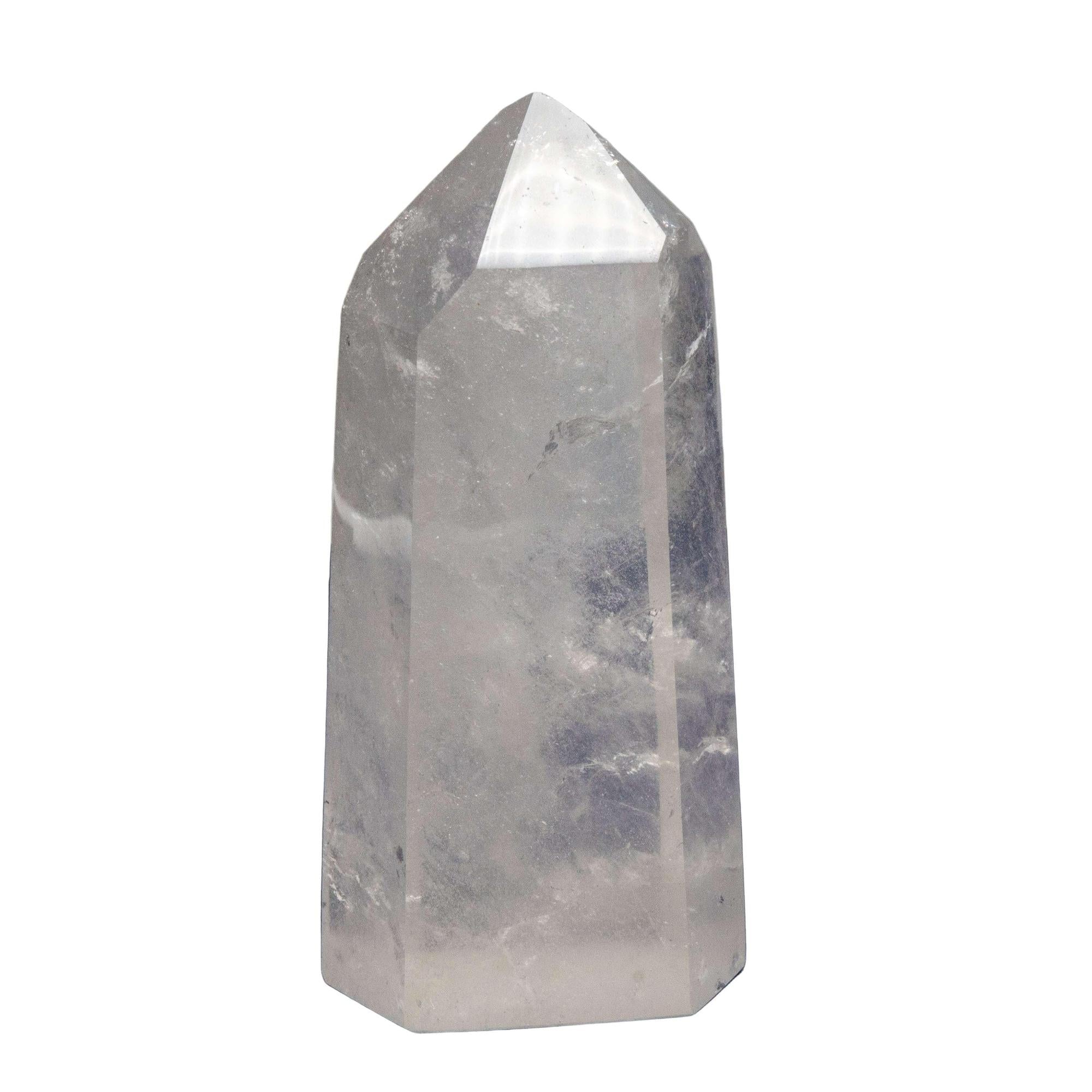 Clear Quartz Crystal Obelisk Tower with Rainbow Inclusions