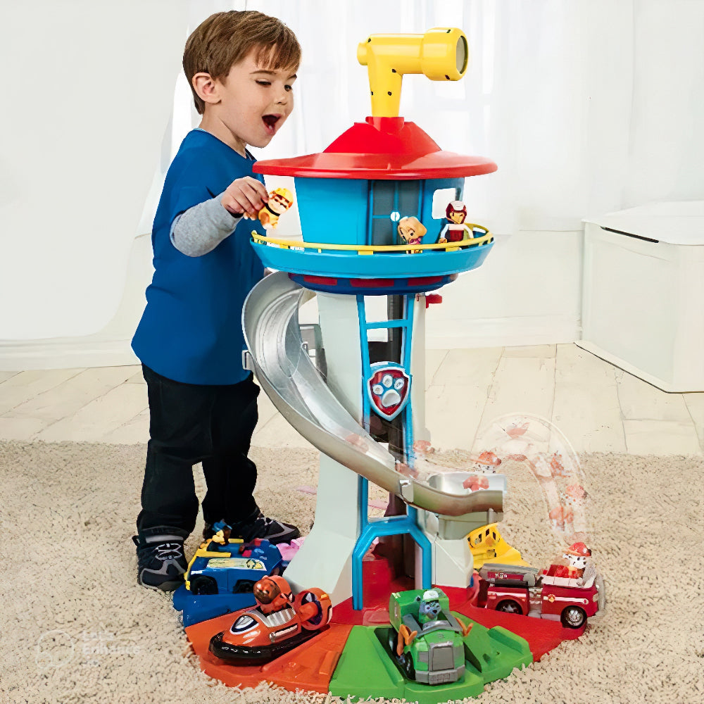 Kids Car Ramp Toy Set with Slide Tower & Race Track Playset