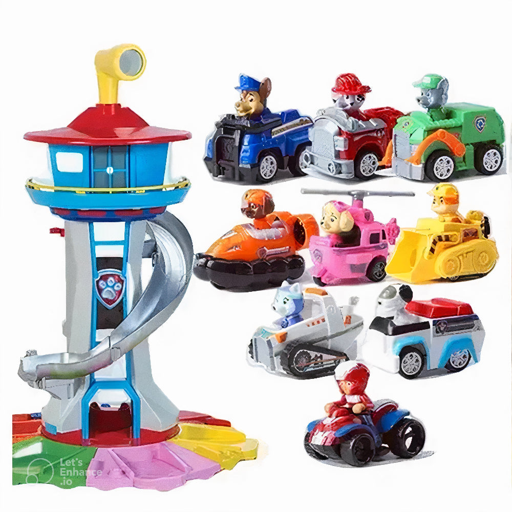 Kids Car Ramp Toy Set with Slide Tower & Race Track Playset