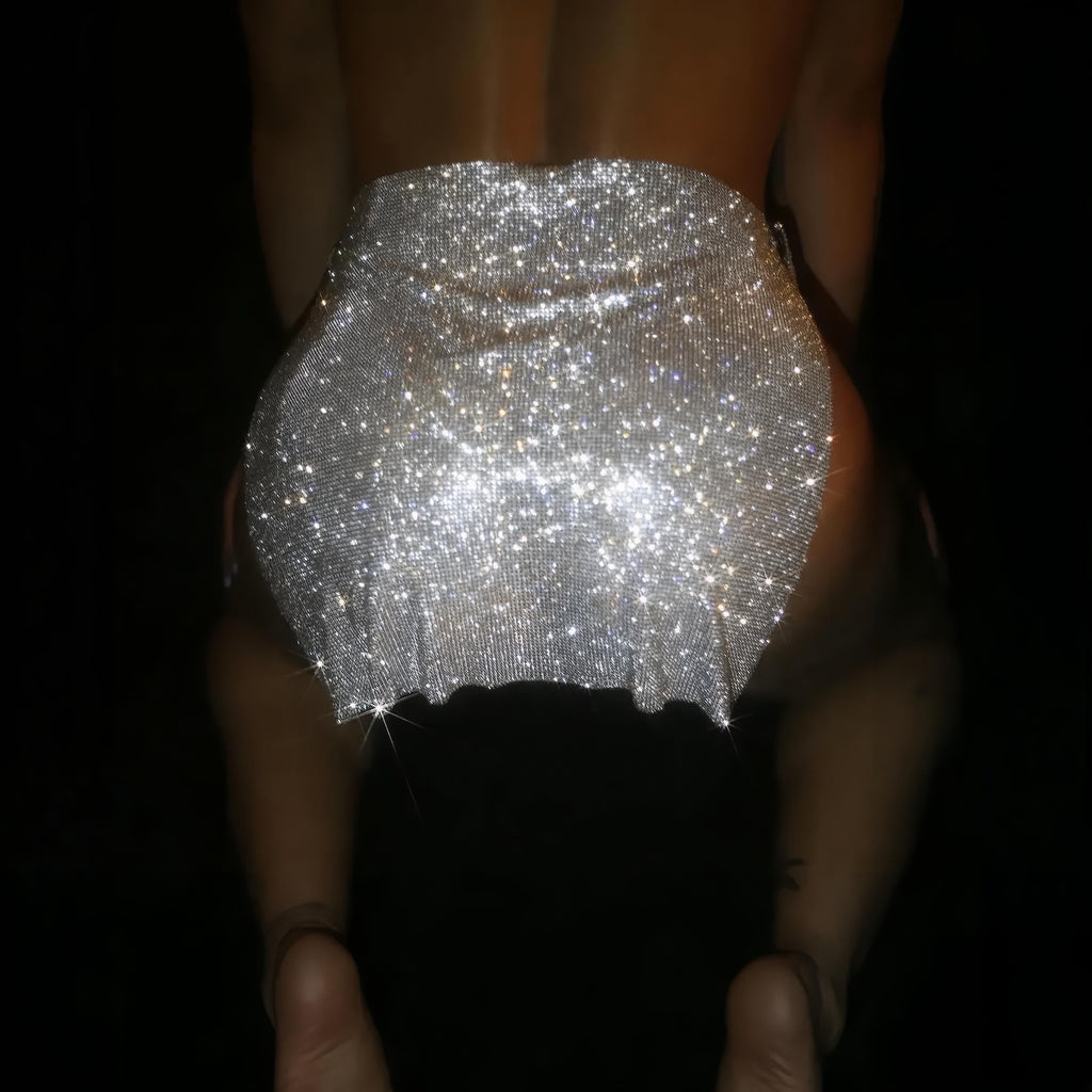 Confetti Silver Diamond Mini Skirt