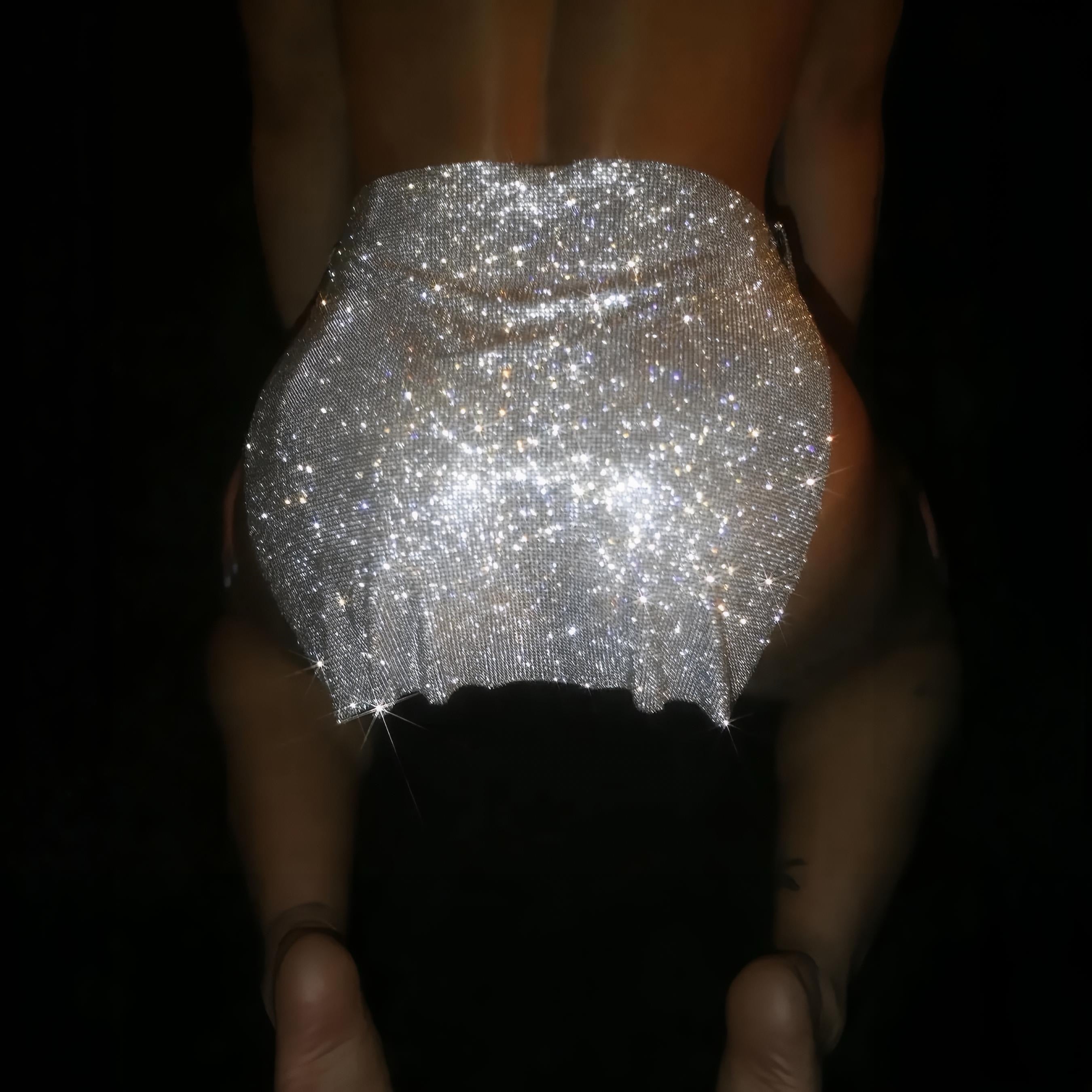 Confetti Silver Diamond Mini Skirt