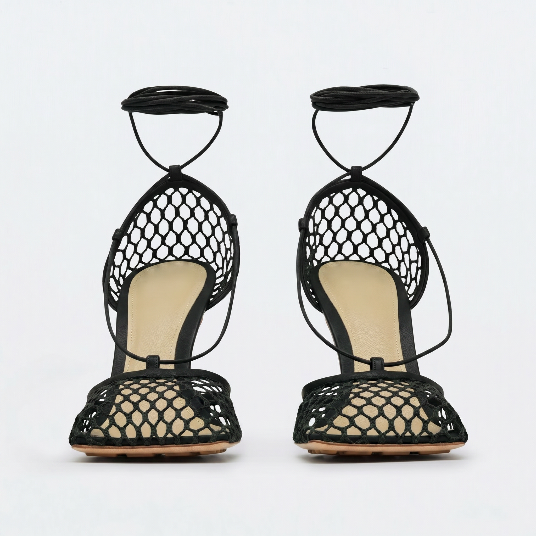 Controversial Square Toe Mesh Black Sandals