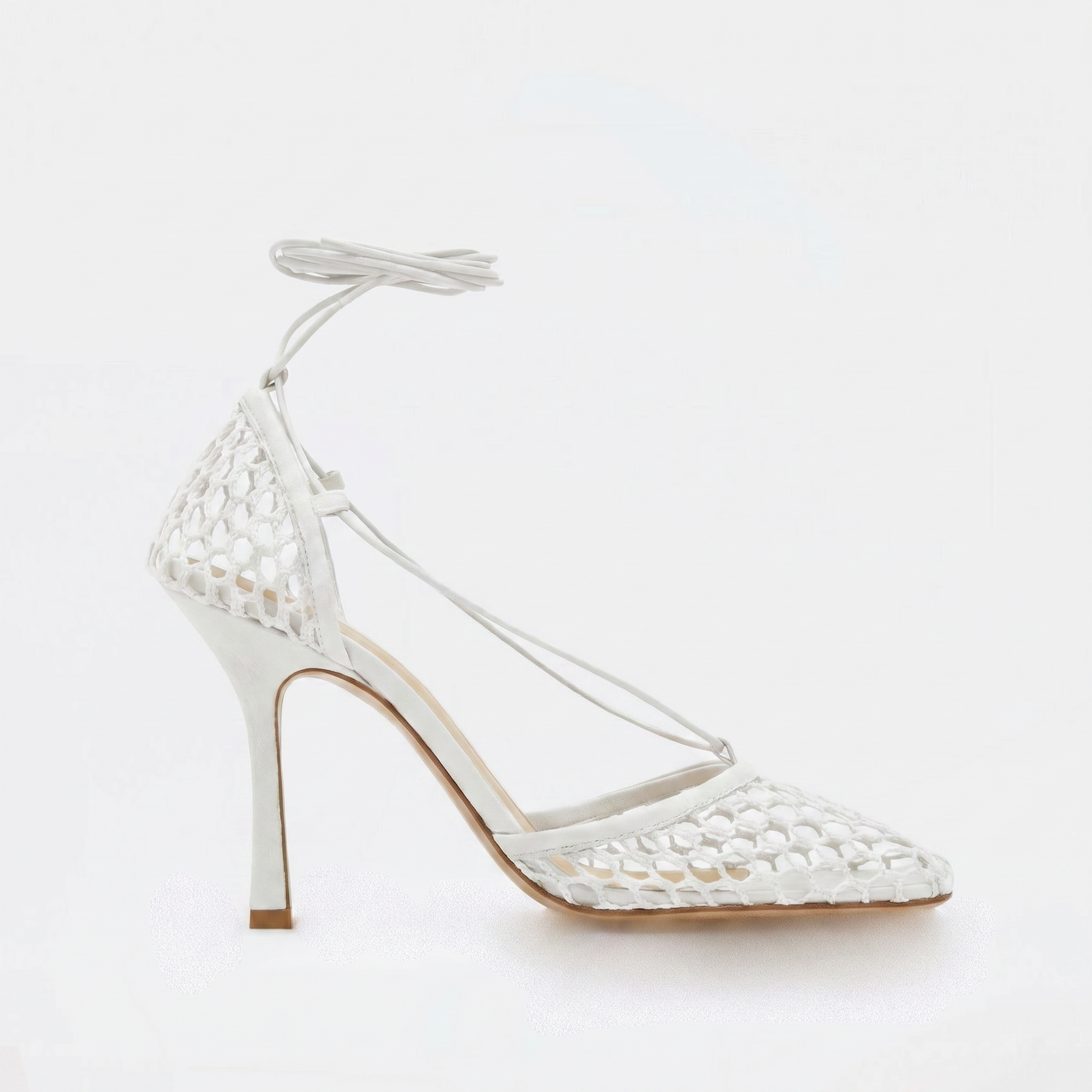 Controversial Square Toe Mesh White Sandals