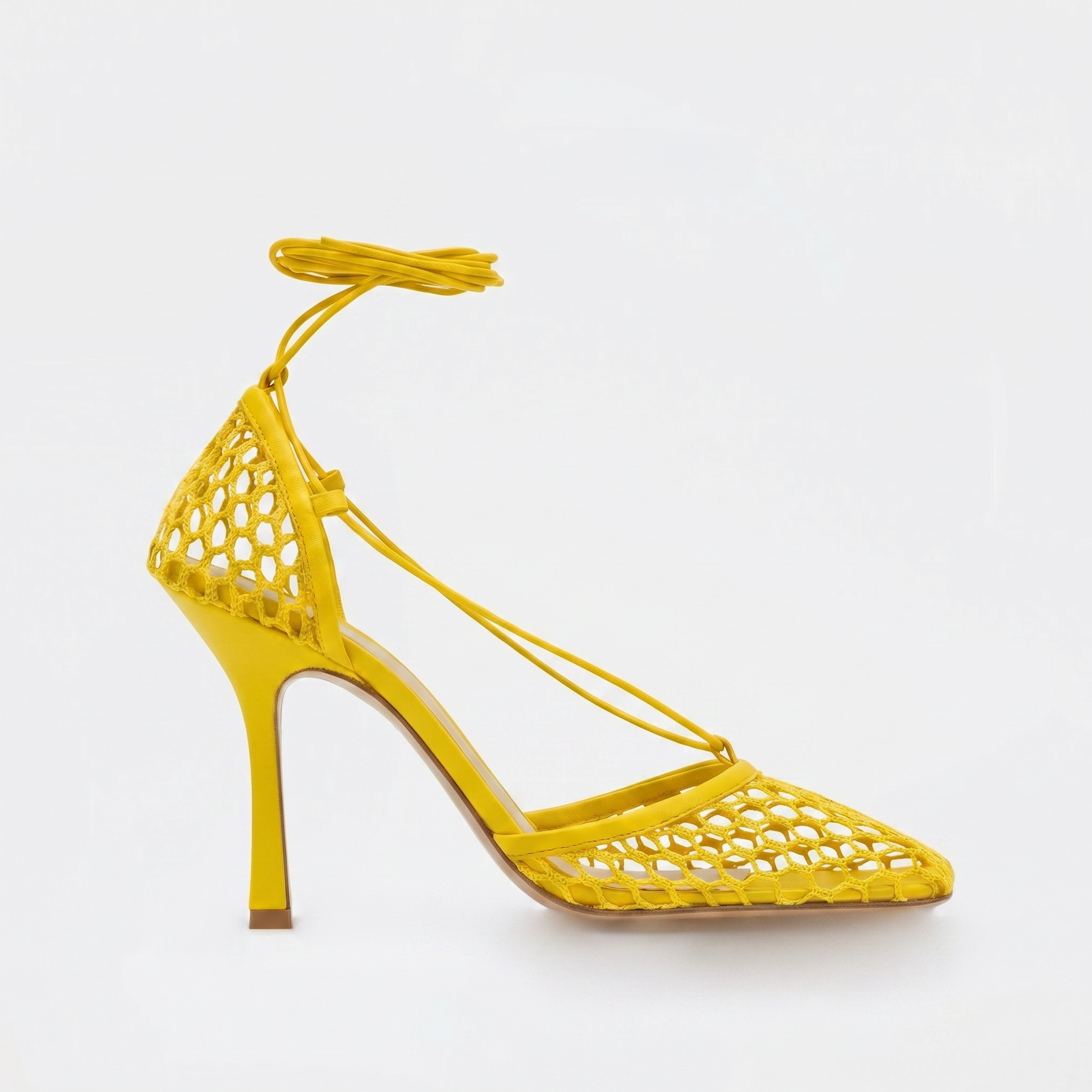 Controversial Square Toe Mesh Yellow Sandals