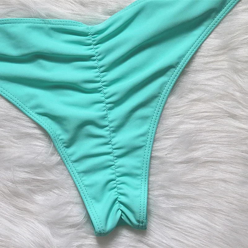 Crystal Rhinestone Mint Halter Bikini