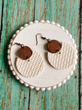 Beautiful Wood and Cream Drop Earrings