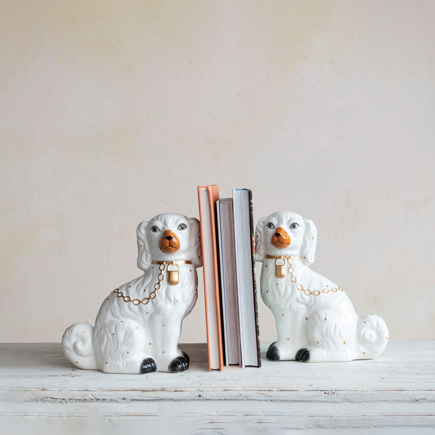 Ceramic Vintage Inspired Staffordshire Dog Bookend