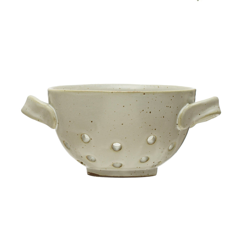 White Reactive Glaze Round Stoneware Berry Bowl