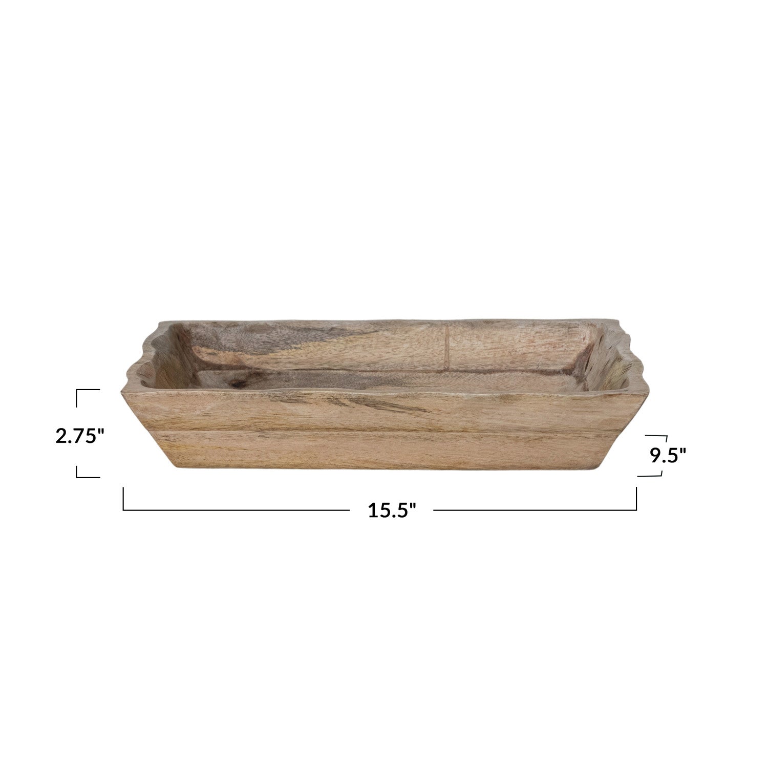 Mango Wood Scalloped Edge Tray