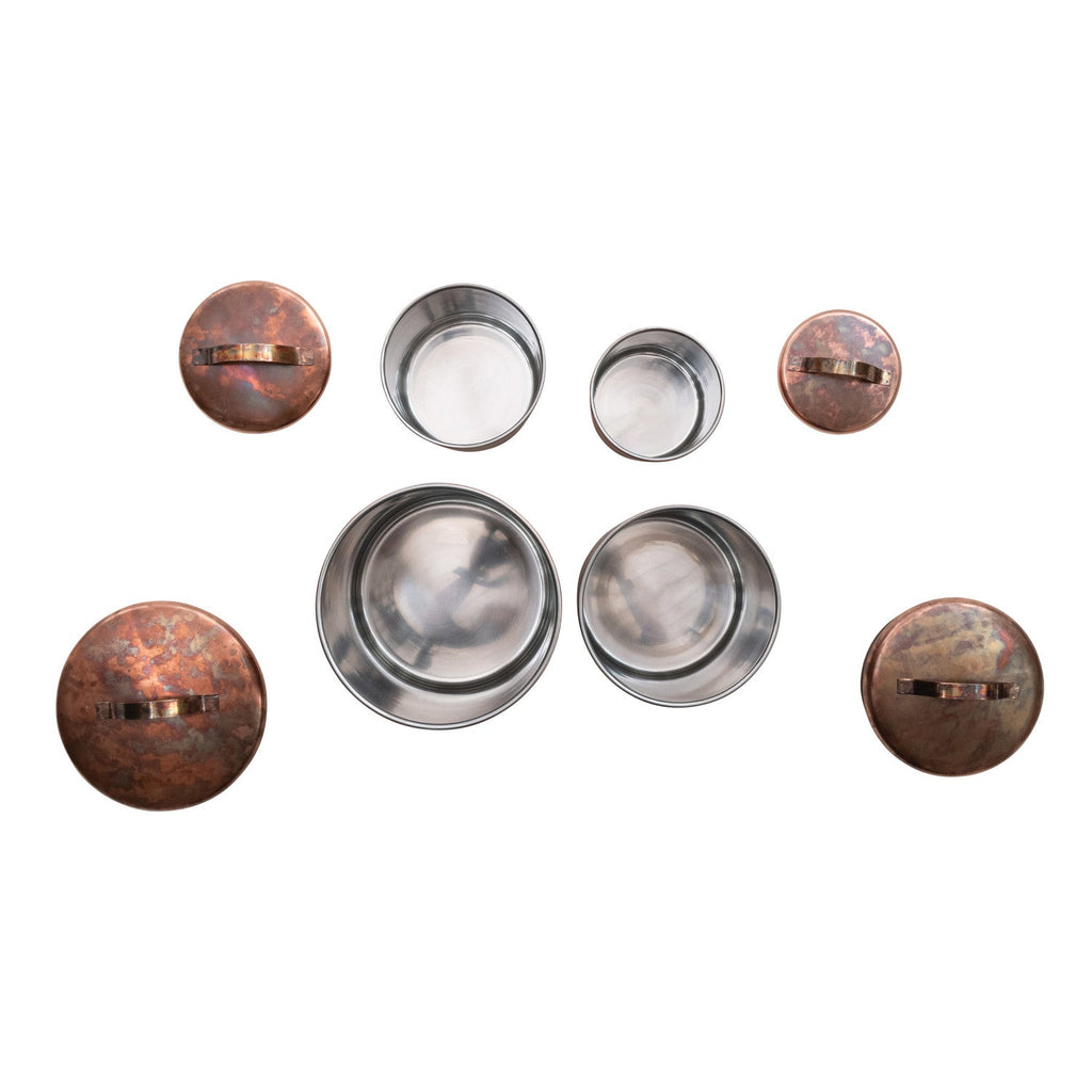 Oxidized Copper Finish Stainless Steel Canisters | 4 Sizes