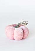 3.5" x 4.5" Faux Light Pink Velvet Pumpkin