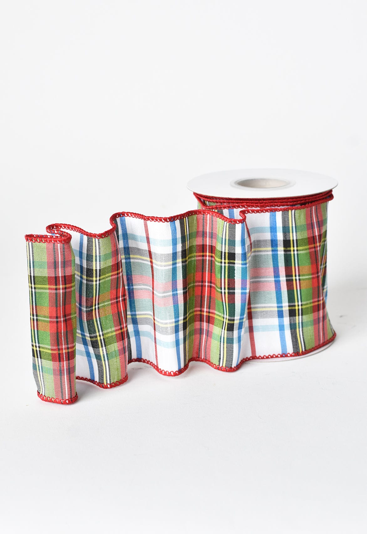 4" x 10yd Stewards Plaid Dupioni Ribbon