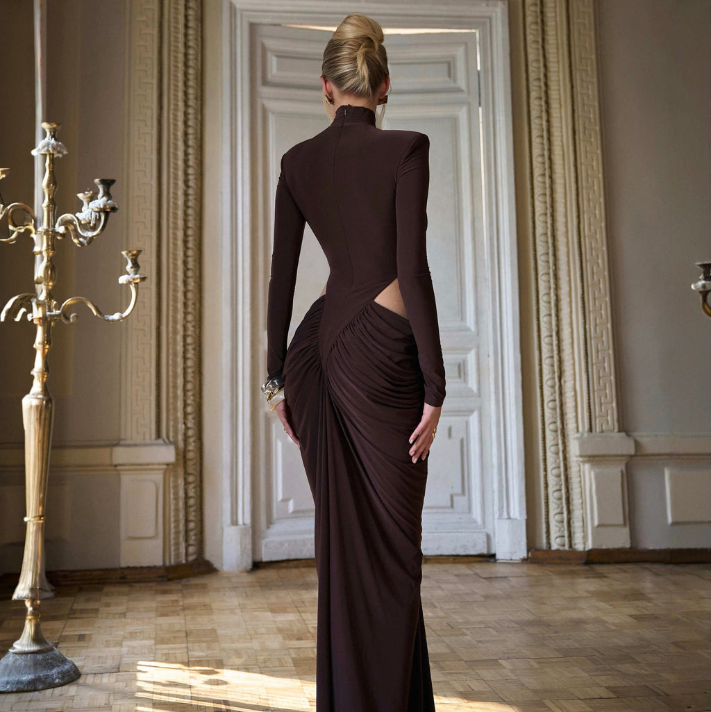Date Brown Sculpt Maxi Dress
