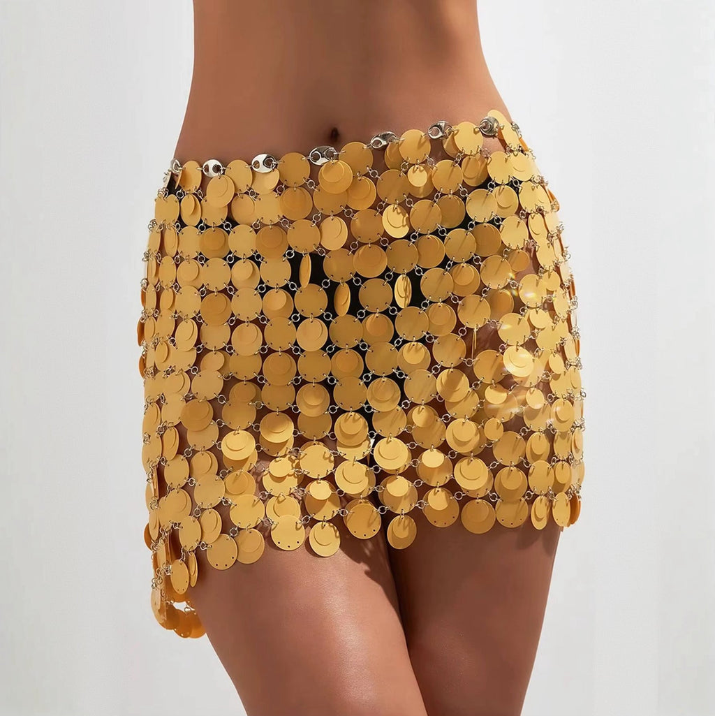 Date Me Now Yellow Sequin Mini Skirt